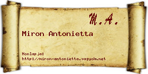 Miron Antonietta névjegykártya